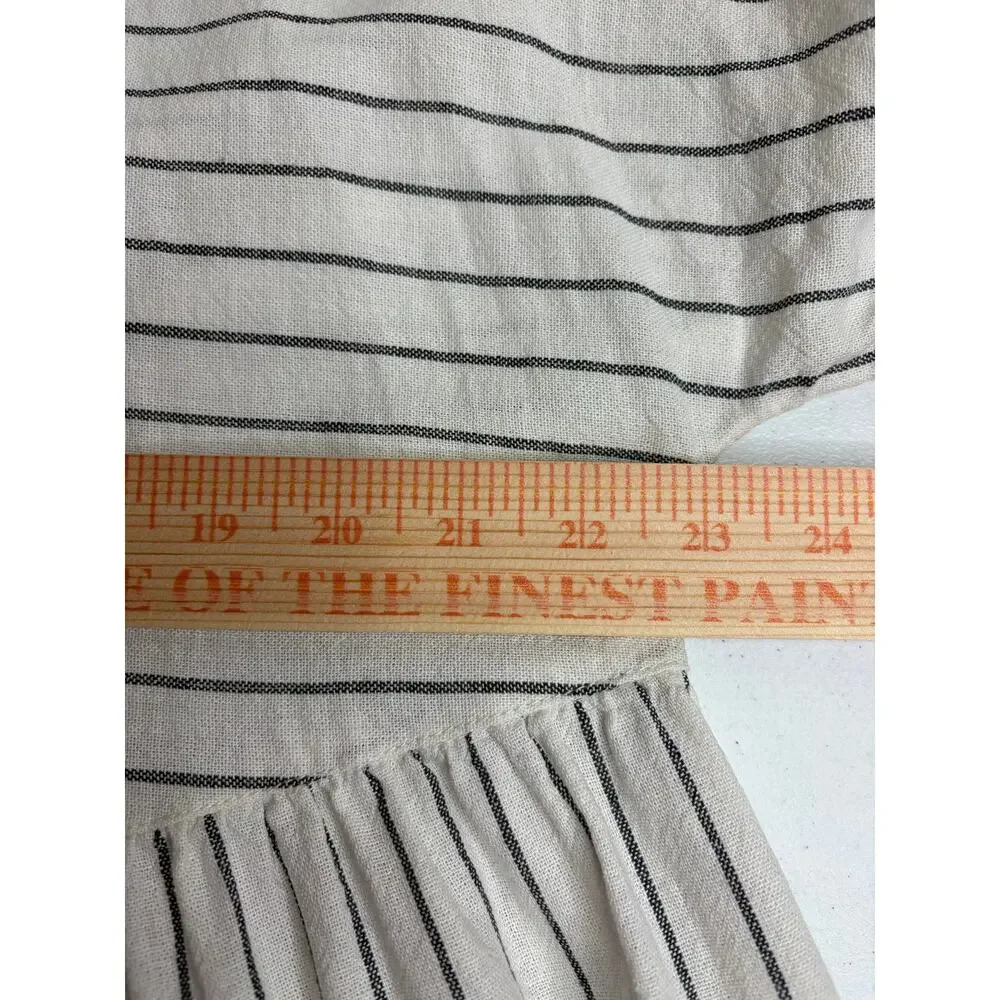 Caslon Stripe Long Sleeve Linen Blend Shirt Dress Sz XL Shift Neutral Minimalist - Picture 8 of 10